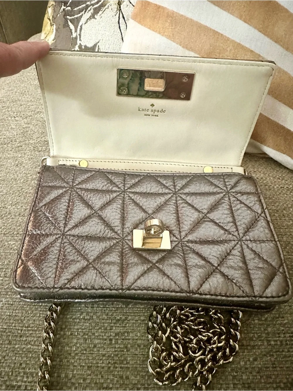 Kate Spade Metallic Quilted Leather Sedgewick Place Fairlee Crossbody BIW
